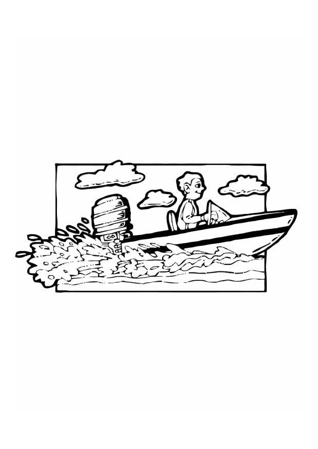 Coloriage bateau A  grande vitesse